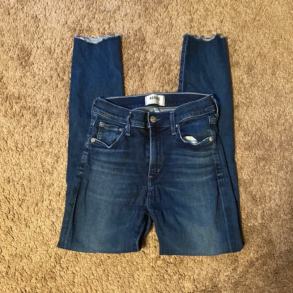 Agolde Dark Wash High Rise Skinny Jeans